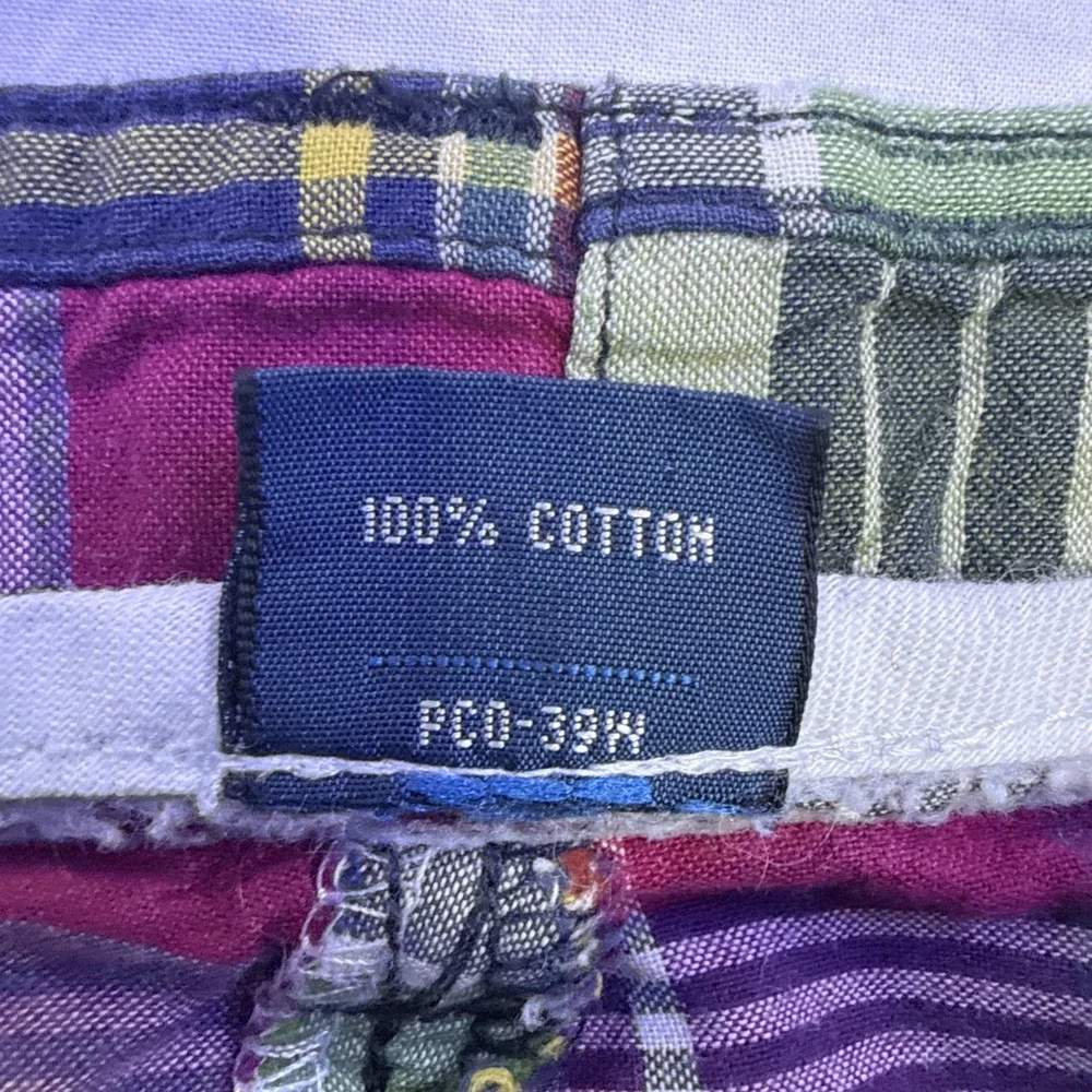 Polo Ralph Lauren Shorts Mens 38 Multicolor Madras Plaid Cargo Pockets Preppy